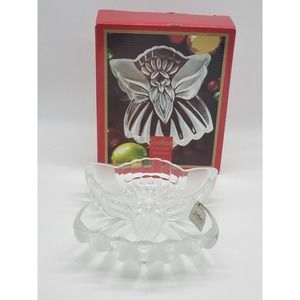 8.5" Gorham Angels of Peace Crystal Candy Dish RB4